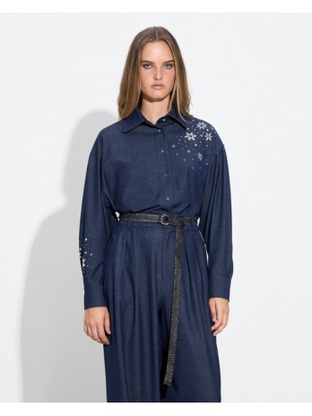 Denim πουκάμισο με...