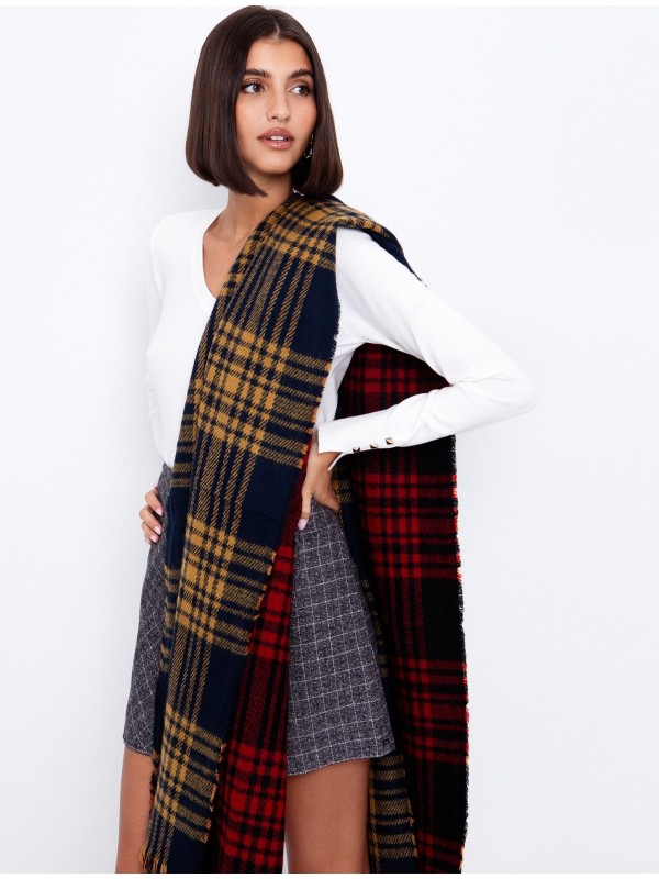 Double-sided checkered scarf toi&moi 94-0726-225