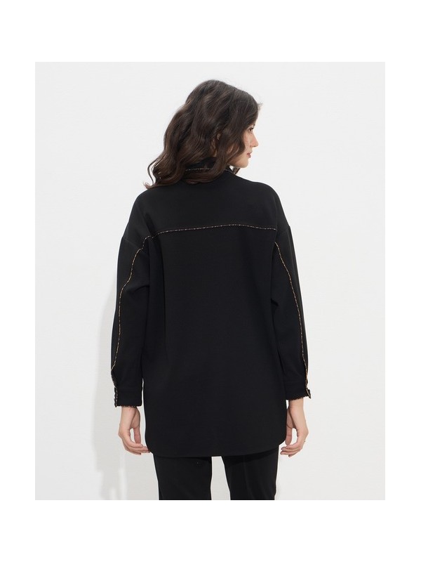 Πουκαμίσα oversized με διακοσμητκό ρέλι passager 50036