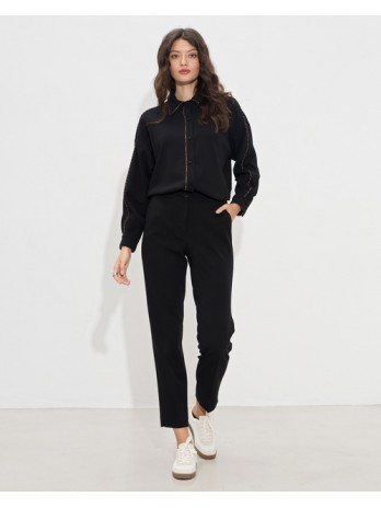 High-waisted pants with...