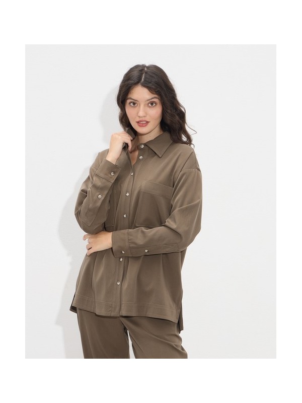 Oversized shirt in solid color passager 20098