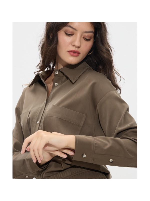 Oversized shirt in solid color passager 20098