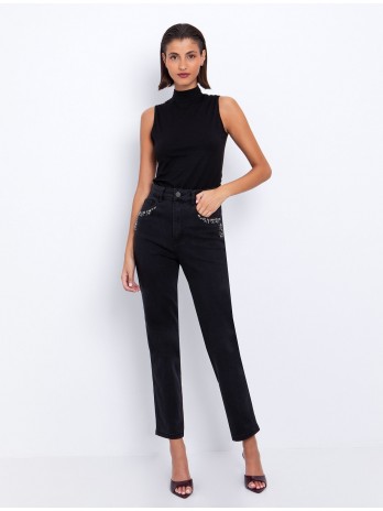 Mom fit jeans with...