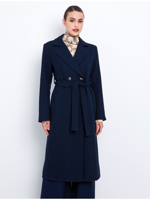 Textured coat with belt toi&moi 60-1723-225