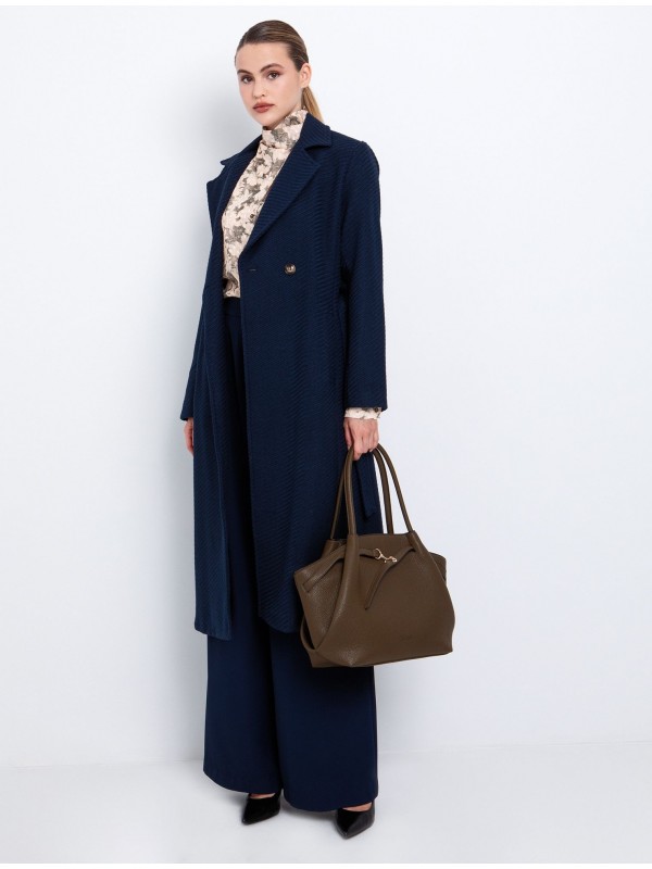 Μακρύ παλτό με ανάγλυφο σχέδιο toi&moi 60-1723-225