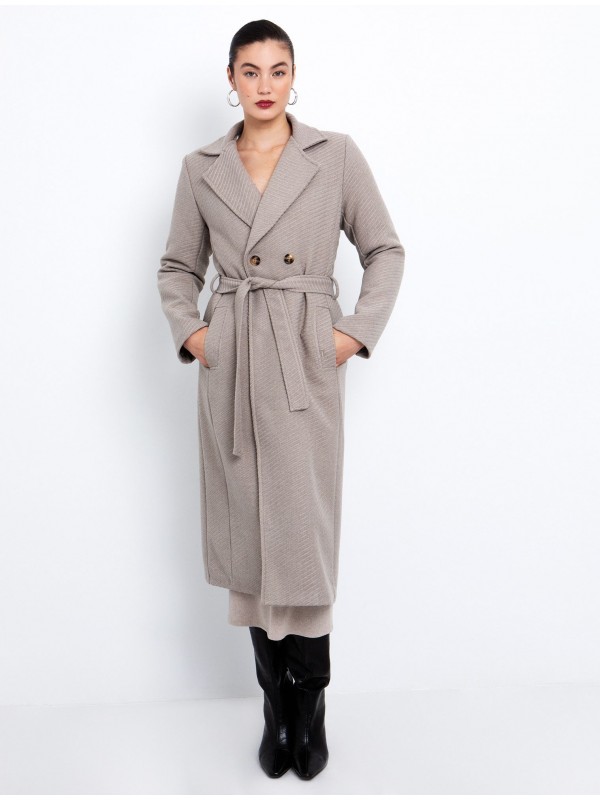 Μακρύ παλτό με ανάγλυφο σχέδιο toi&moi 60-1723-225