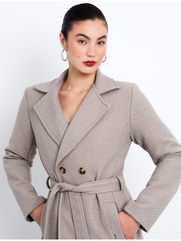 Μακρύ παλτό με ανάγλυφο σχέδιο toi&moi 60-1723-225