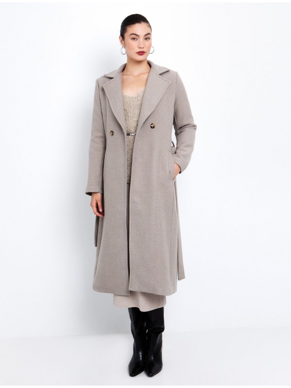 Μακρύ παλτό με ανάγλυφο σχέδιο toi&moi 60-1723-225