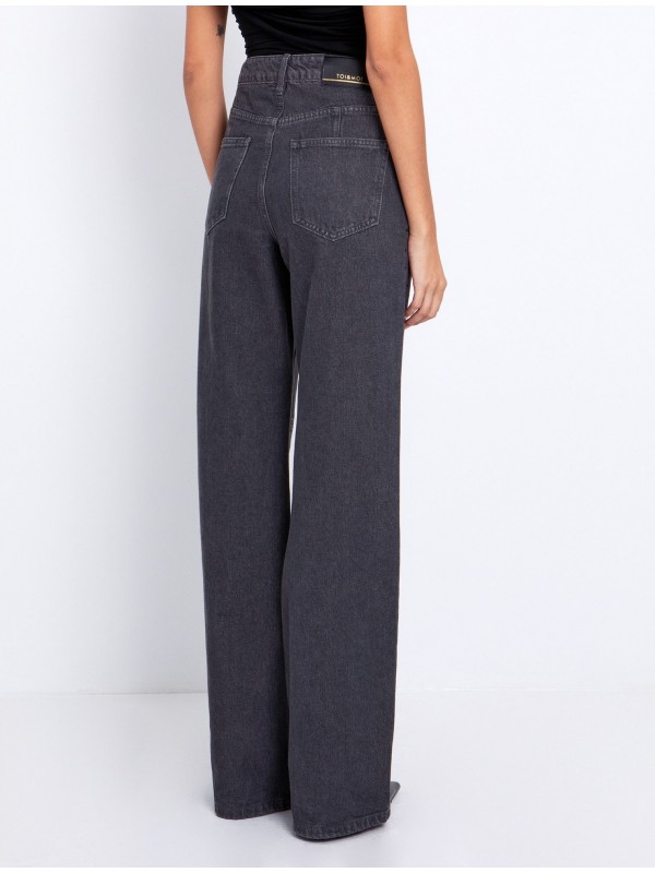Wide leg τζιν με μαύρες πέτρες toi&moi 20-5544-225