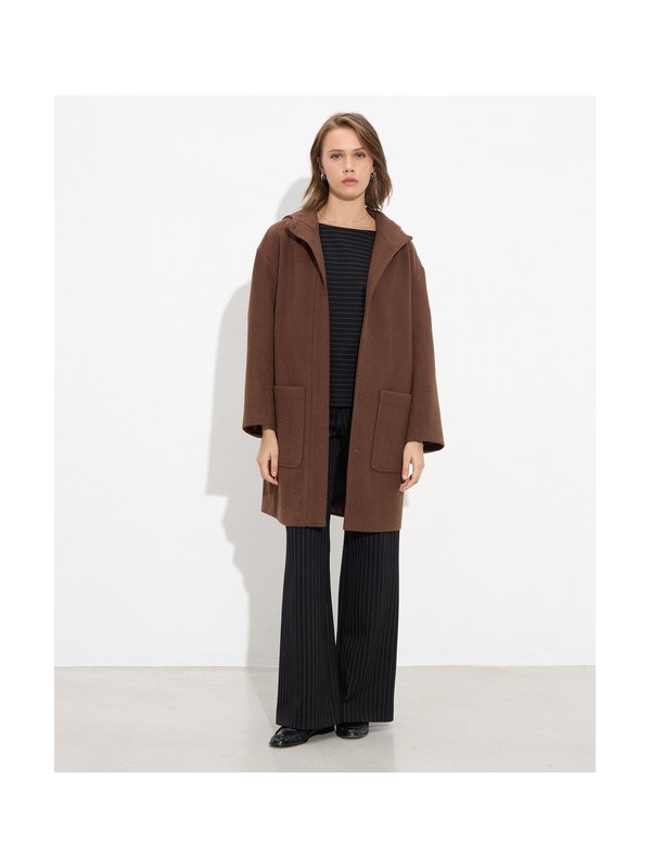 Oversized coat with hood and pockets passager 90014