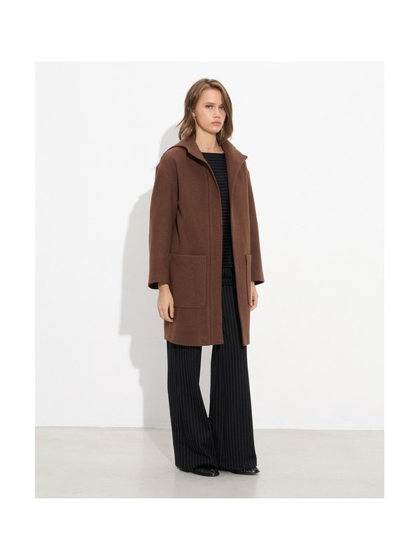 Oversized coat with hood and pockets passager 90014