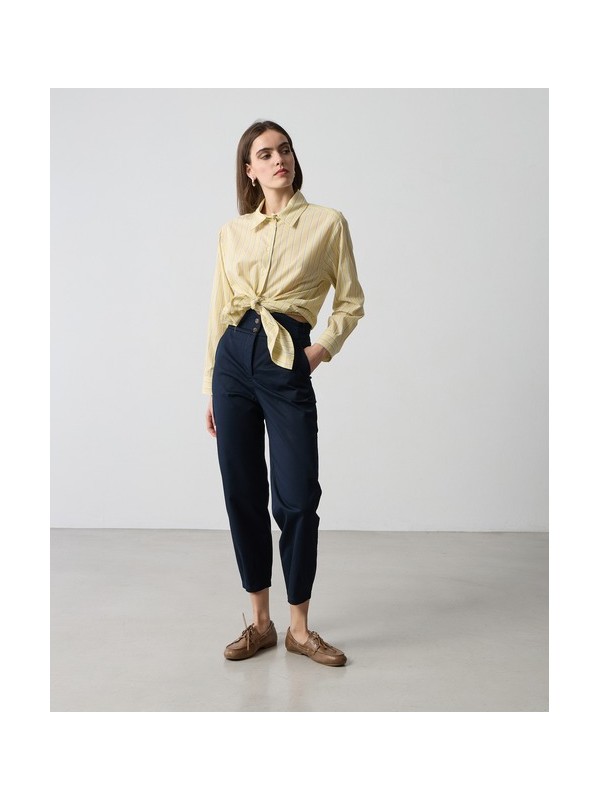 High-waisted cropped pants with buttons Passager 21036