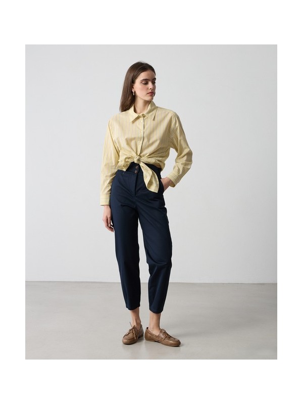 High-waisted cropped pants with buttons Passager 21036