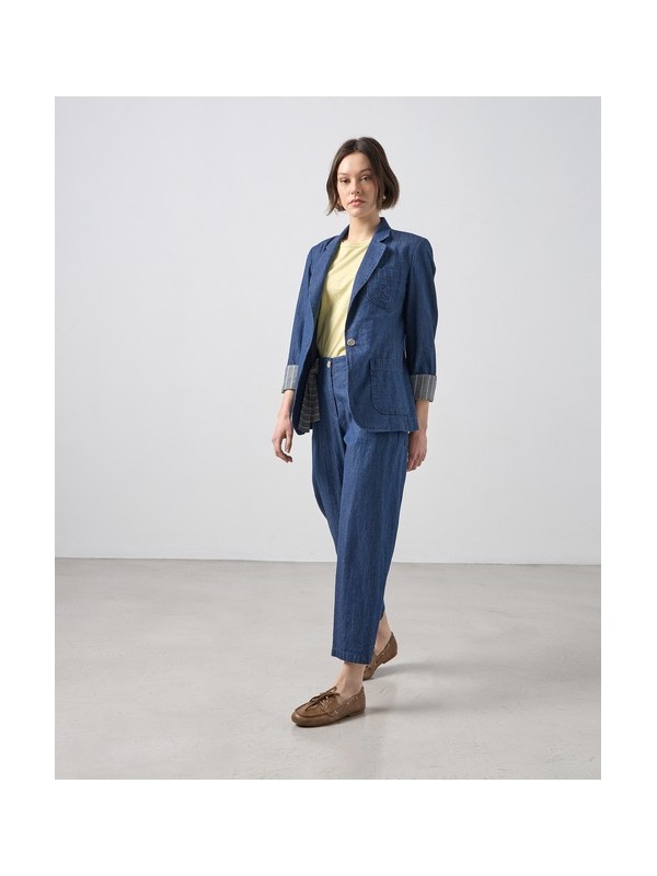 Σακακι denim με patch τσεπες Passager 81027