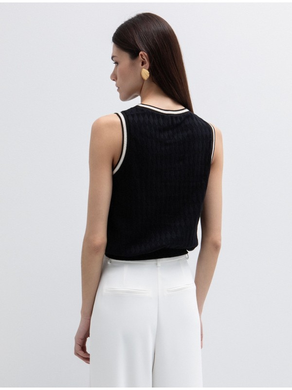 Diamond pattern top toi&moi 80-6751-126