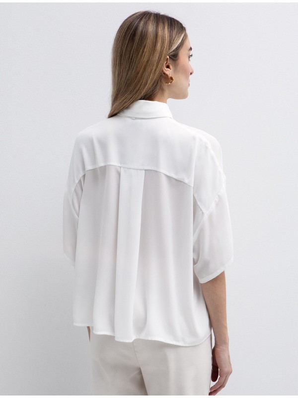 Oversized shirt with ribbon & brooch toi&moi 30-5802-126