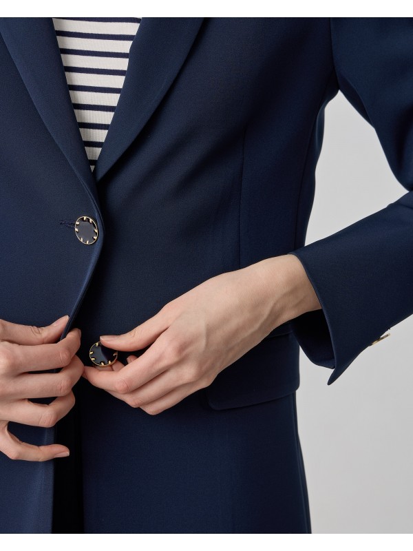 Mid-length jacket in crepe fabric Passager 81016