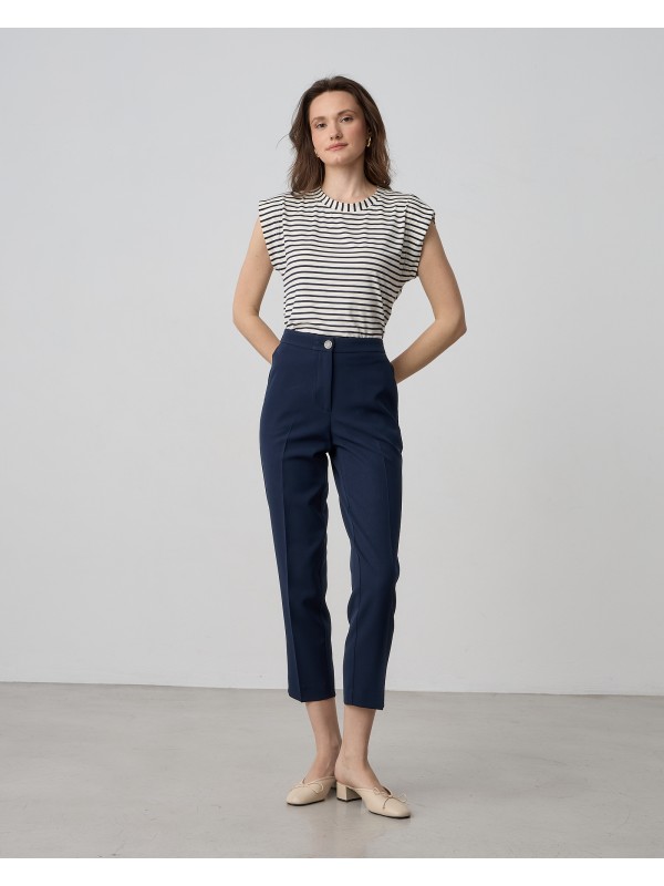 Παντελόνι cigarette σε κρεπ υφή Passagrer 21037