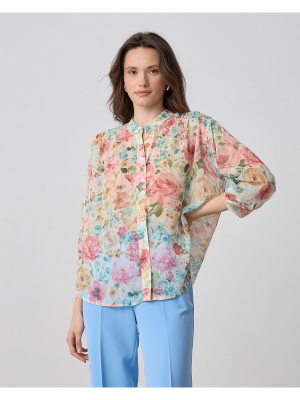 Πουκαμισο φλοραλ με μαο γιακα Passager 51035
