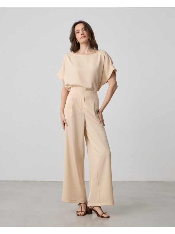 Pleated pants with elastic waist Passagre 21021