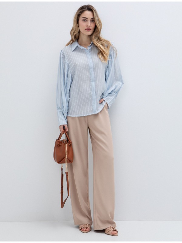 Ριγε πουκαμισο με puff μανικι toi&moi 30-5834-126