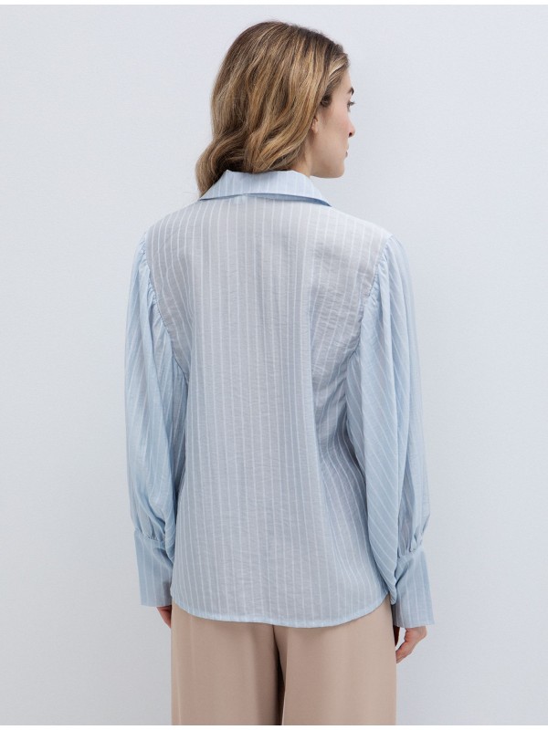 Ριγε πουκαμισο με puff μανικι toi&moi 30-5834-126