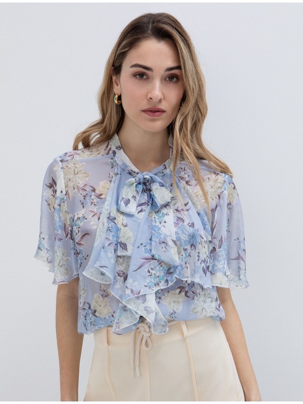 Floral μπλούζα με δέσιμο toi&moi 30-5845-126