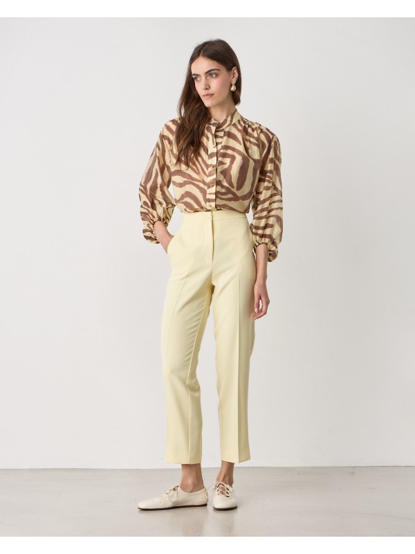 Cigarette pants in crepe texture Passagrer 21037
