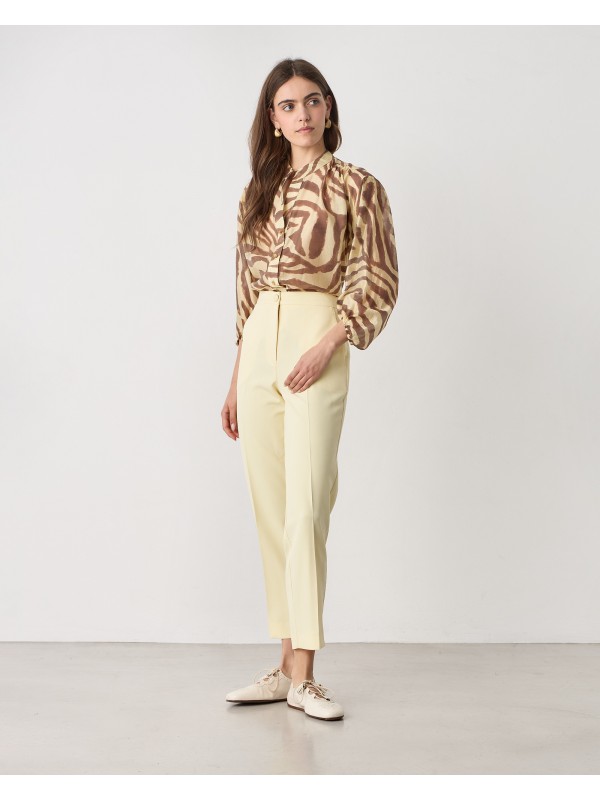 Cigarette pants in crepe texture Passagrer 21037