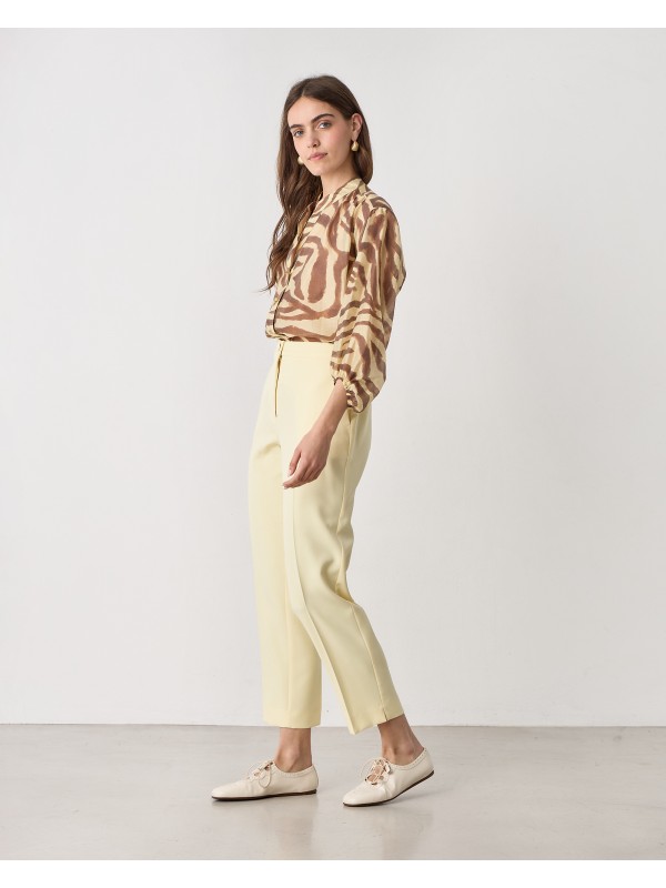 Cigarette pants in crepe texture Passagrer 21037