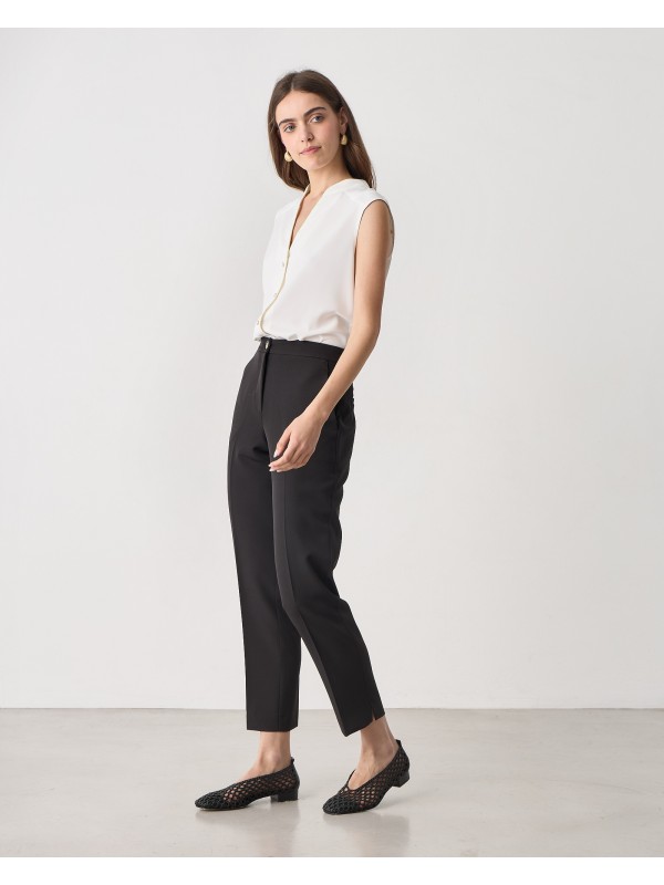 Cigarette pants in crepe texture Passagrer 21037