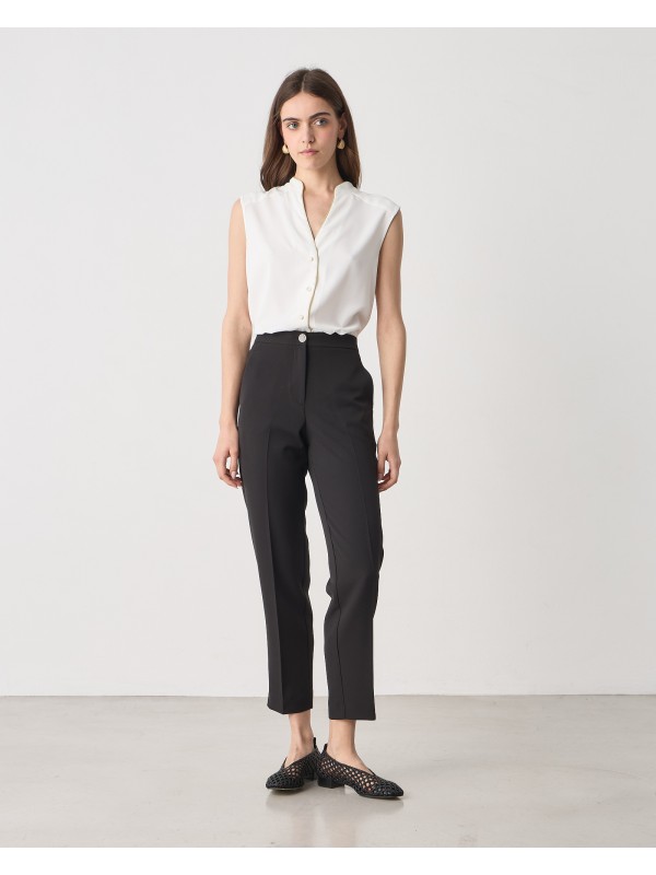 Παντελόνι cigarette σε κρεπ υφή Passagrer 21037