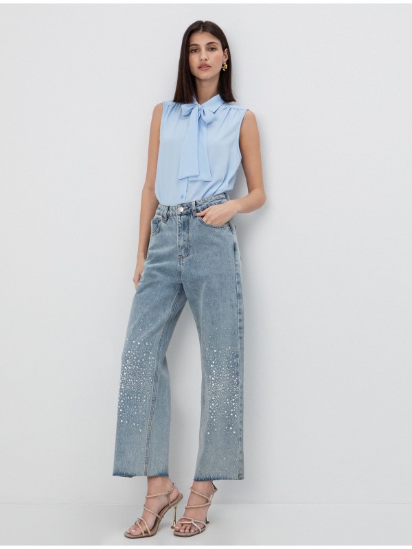 Shirt with a tie ribbon toi&moi 30-5854-126