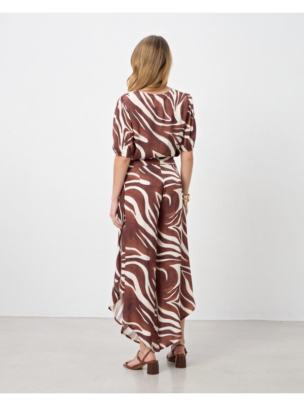 Παντελόνι με zebra print και ανοίγματα Passager 21123
