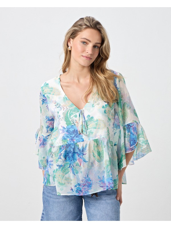 Floral airy blouse with ruffles Passager 41156