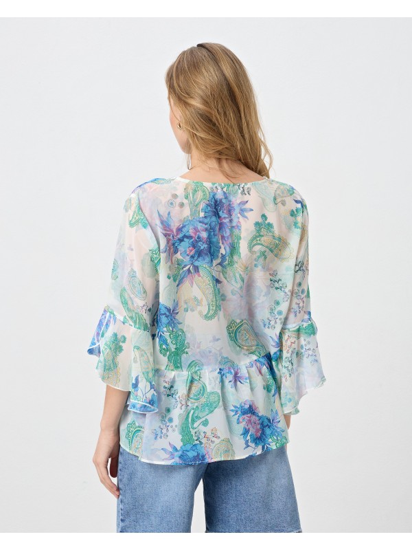 Floral airy blouse with ruffles Passager 41156