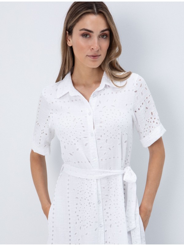 Floral guipure dress with belt toi&moi 50-7005-126