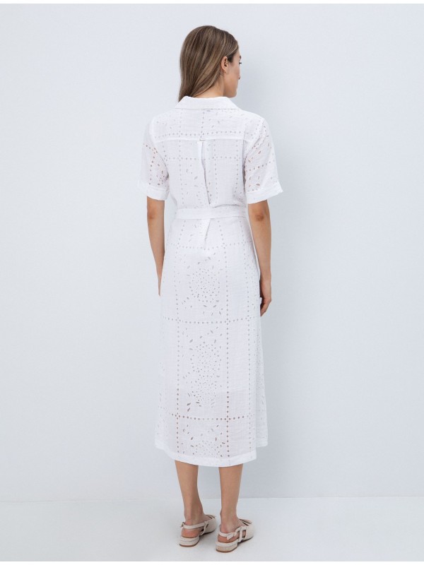 Floral guipure dress with belt toi&moi 50-7005-126