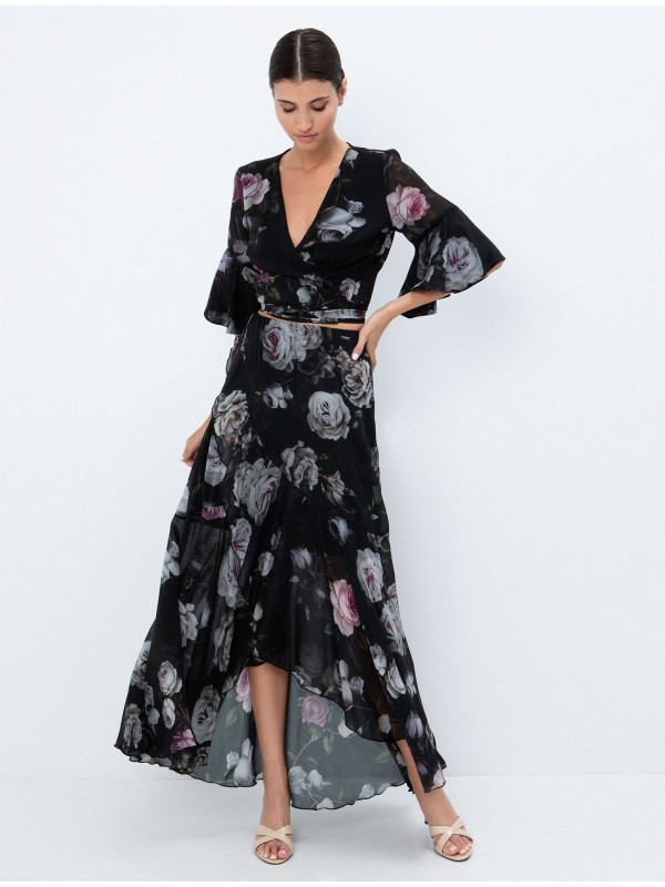 Wrap midi φούστα φλοράλ toi&moi 10-4044-126