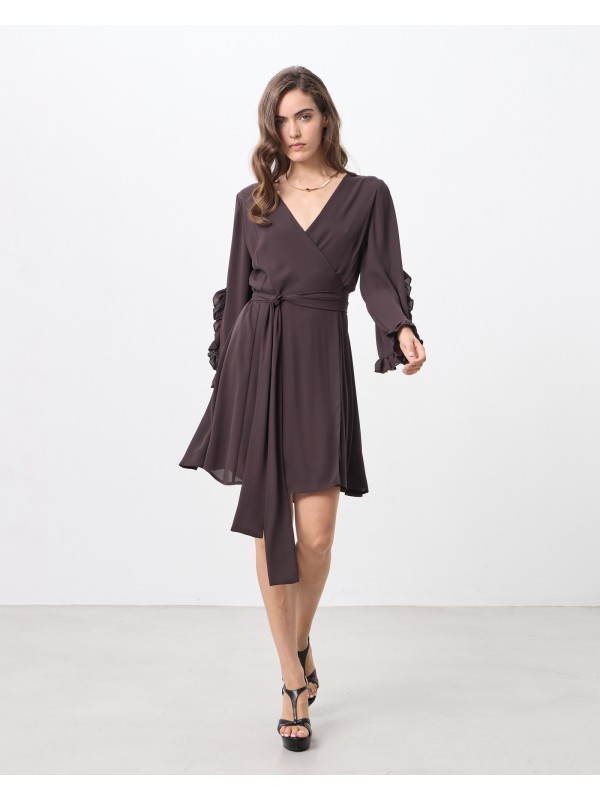 Mini A-line Dress with Ruffles on the Sleeves passenger 72019
