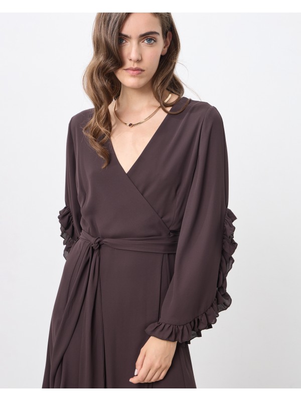 Mini A-line Dress with Ruffles on the Sleeves passenger 72019