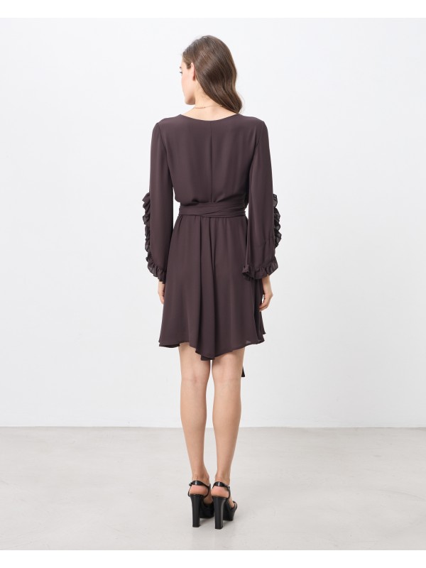 Mini A-line Dress with Ruffles on the Sleeves passenger 72019